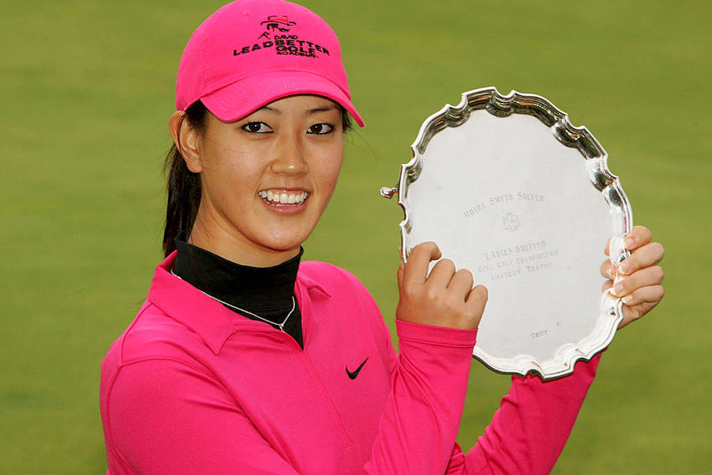 Michelle Wie West poses with the Smyth Salver in 2005
